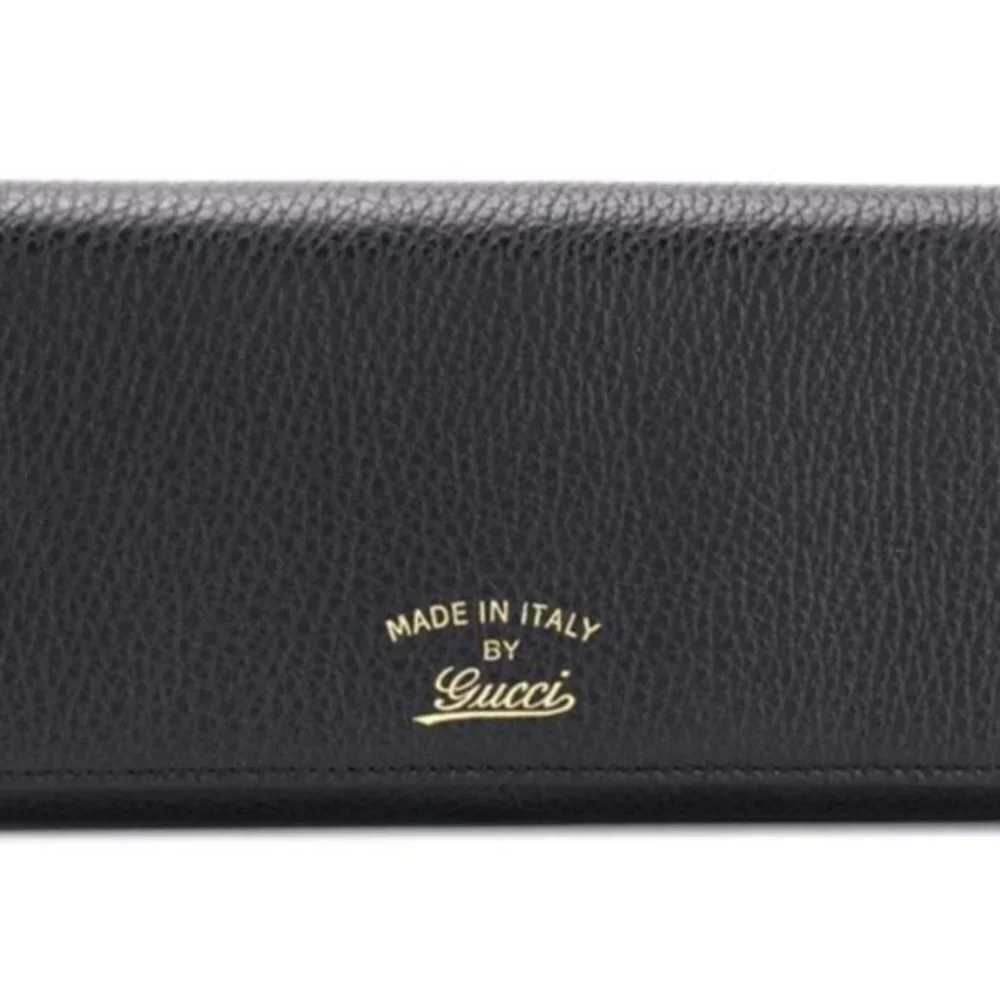 GUCCI NEW W. INCLUSIONS ⭐️🌑⭐️SWING PEBBLED LEATHER LONG TRI-FOLD OVER WALLET NWT